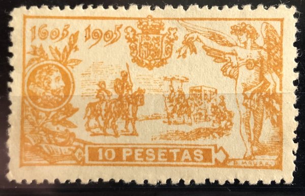 1905 - Sello de 10 pesetas.Serie conmemorativa del Quijote.